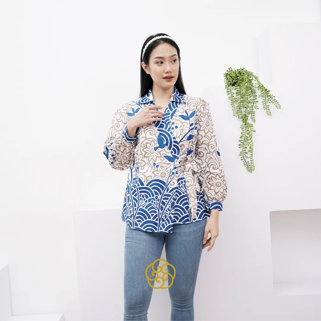 Atasan Batik Wanita Blouse Kimono Motif Batik Nue - koleksi Batik, Batik Wanita
