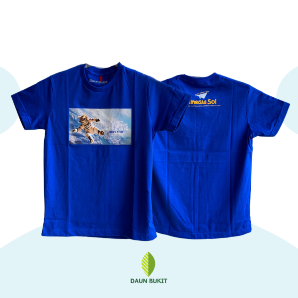 Cat Me To The Moon Blue Tshirt - Image 3