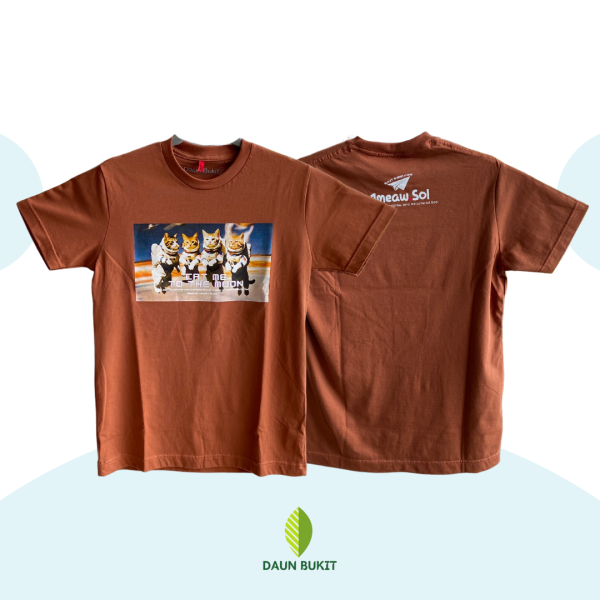 Cat Me To The Moon Brown Tshirt - Image 3