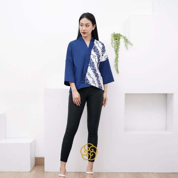 Batik Wanita Blouse Kimono Batik Anggraini Motif Parang Denmas Batik
