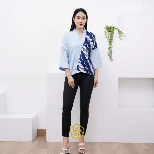 Batik Wanita Blouse Kimono Batik Anggraini Motif Parang Denmas Batik