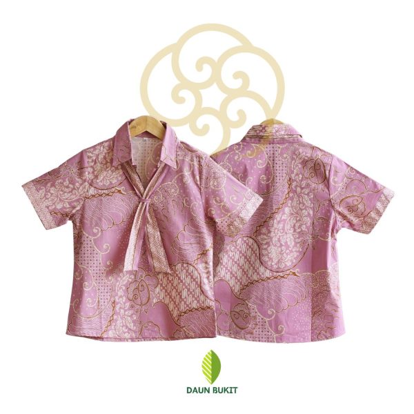 Atasan Batik Lengan Pendek Tali Kerah - Image 3