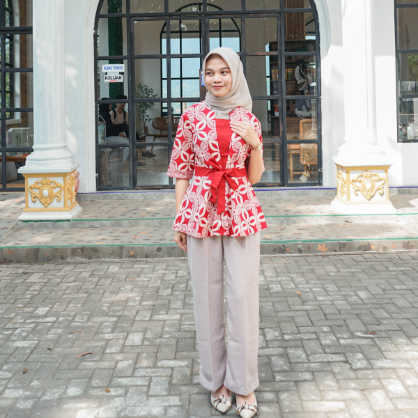 Batik Kawung Wanita Lengan 3/4 - Image 10