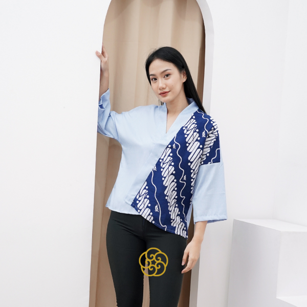 Batik Wanita Blouse Kimono Batik Anggraini Motif Parang Denmas Batik