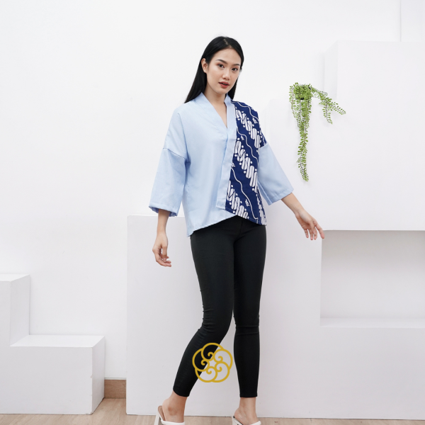 Batik Wanita Blouse Kimono Batik Anggraini Motif Parang Denmas Batik