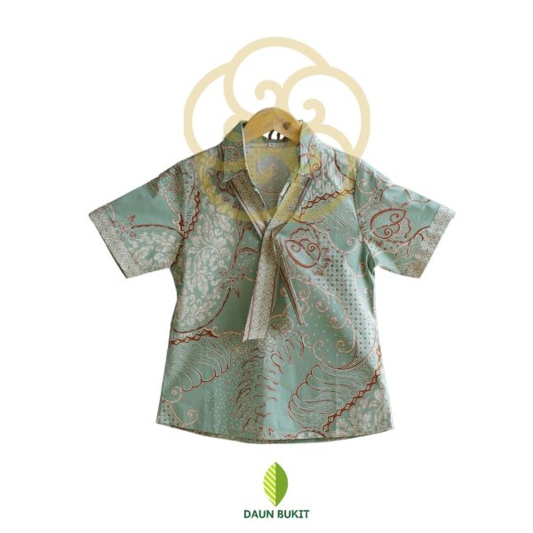Atasan Batik Lengan Pendek Tali Kerah - Image 5