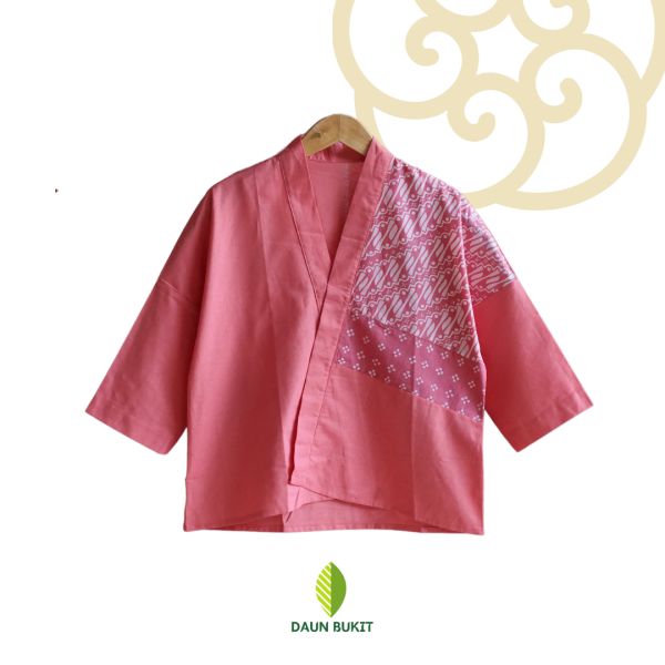 Eliana Blouse Kimono Linen Motif Batik Parang Premium - Image 4