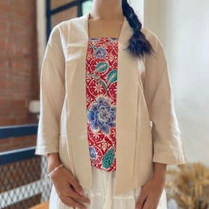 Batik Wanita - Tarasari Kutubaru Batik Blouse Linen - koleksi Batik, Batik Wanita
