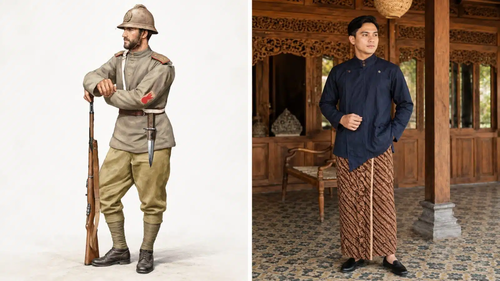 Kebaya janggan hitam polos gaya pakem Yogyakarta